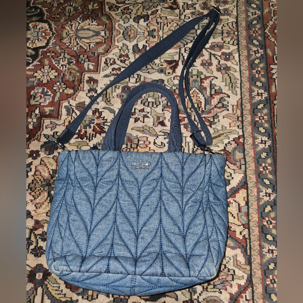 Kate Spade Denim Blue Quilted Shoulder Bag